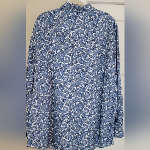 Daniel Cremieux Blue Gray Paisley Button L/S Shirt Sz 2XB NWOT - Picture 2 of 4